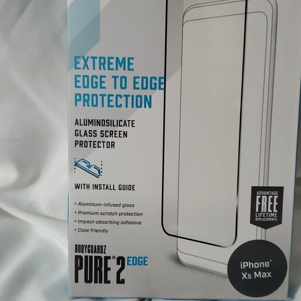 New BodyGuardz Extreme Pure 2 Edge Screen Protector for Apple iPhone XS MAX 6.5 - Picture 2 of 3